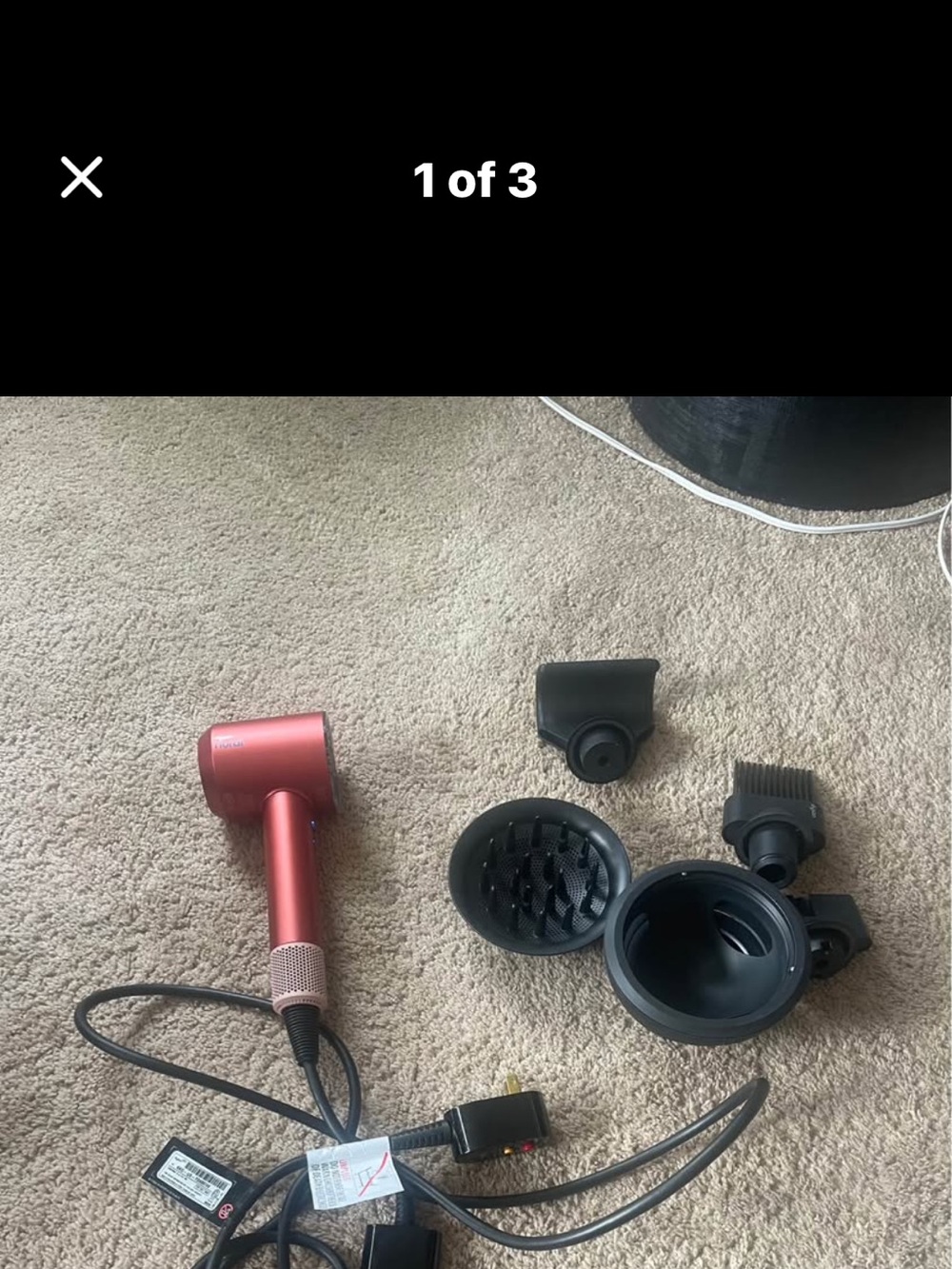 Dyson strawberry bronze Hair Dryer with Attachments